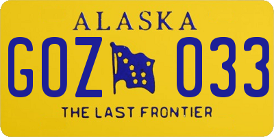 AK license plate GOZ033