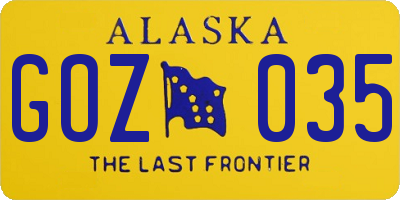 AK license plate GOZ035