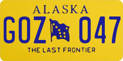 AK license plate GOZ047