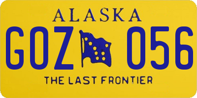 AK license plate GOZ056