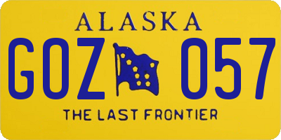 AK license plate GOZ057