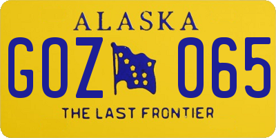 AK license plate GOZ065
