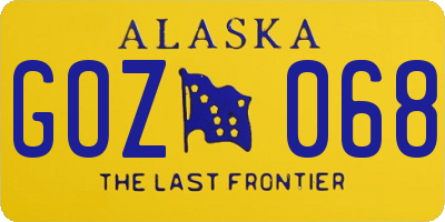 AK license plate GOZ068
