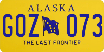 AK license plate GOZ073