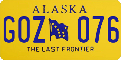 AK license plate GOZ076