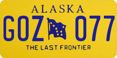 AK license plate GOZ077