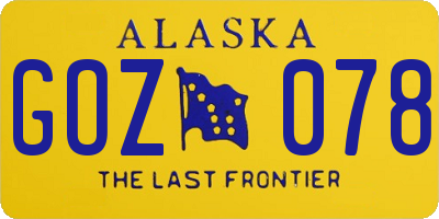 AK license plate GOZ078
