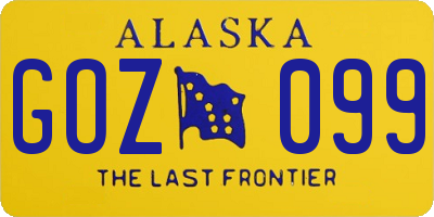 AK license plate GOZ099
