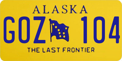 AK license plate GOZ104