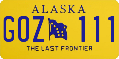 AK license plate GOZ111