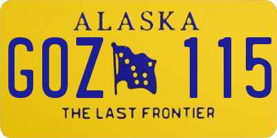 AK license plate GOZ115