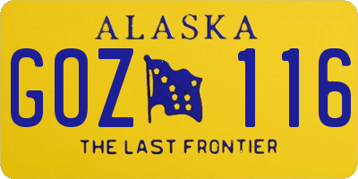 AK license plate GOZ116