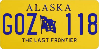 AK license plate GOZ118