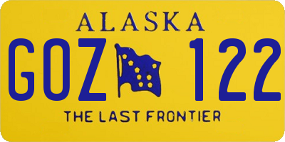 AK license plate GOZ122