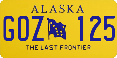 AK license plate GOZ125