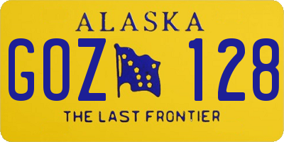 AK license plate GOZ128