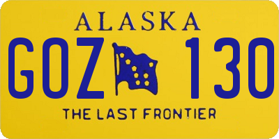 AK license plate GOZ130
