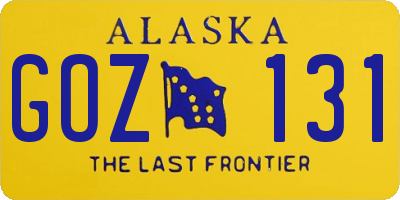 AK license plate GOZ131