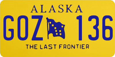 AK license plate GOZ136