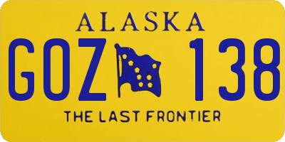 AK license plate GOZ138