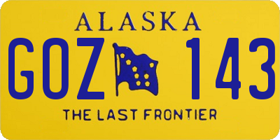 AK license plate GOZ143
