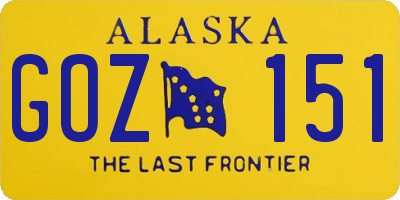 AK license plate GOZ151
