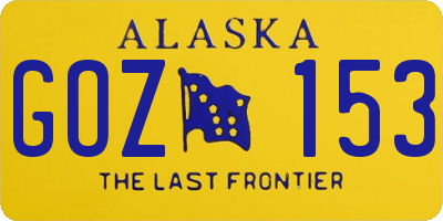 AK license plate GOZ153