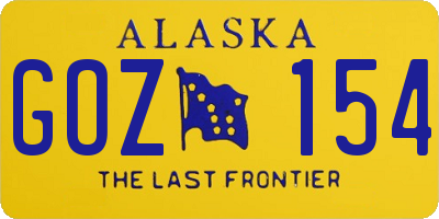 AK license plate GOZ154