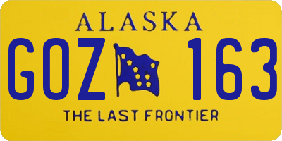 AK license plate GOZ163