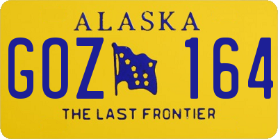 AK license plate GOZ164