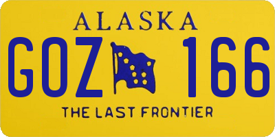 AK license plate GOZ166