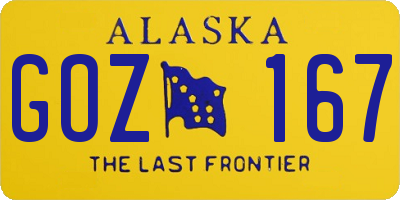 AK license plate GOZ167