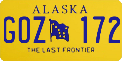 AK license plate GOZ172
