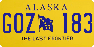 AK license plate GOZ183