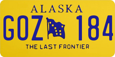 AK license plate GOZ184