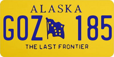 AK license plate GOZ185