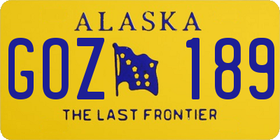 AK license plate GOZ189