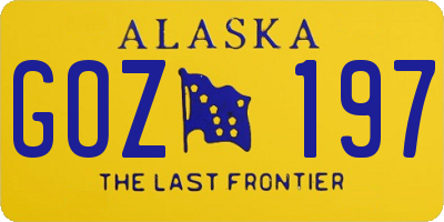 AK license plate GOZ197