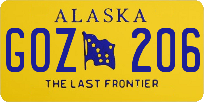 AK license plate GOZ206