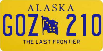 AK license plate GOZ210