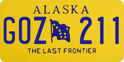 AK license plate GOZ211