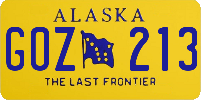 AK license plate GOZ213