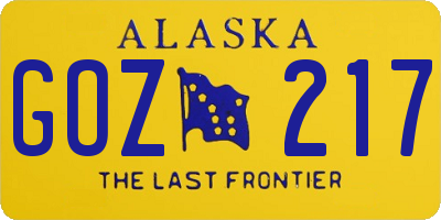 AK license plate GOZ217