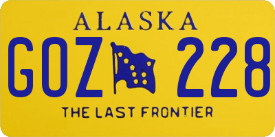 AK license plate GOZ228