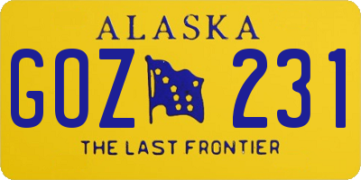 AK license plate GOZ231