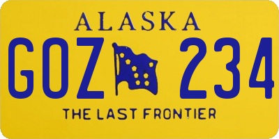 AK license plate GOZ234