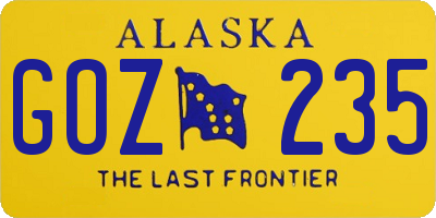 AK license plate GOZ235