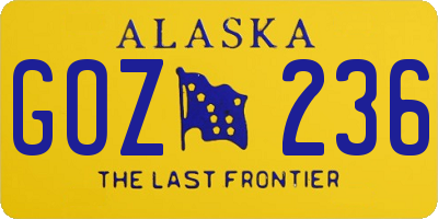 AK license plate GOZ236