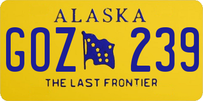 AK license plate GOZ239
