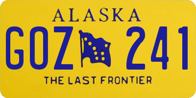 AK license plate GOZ241